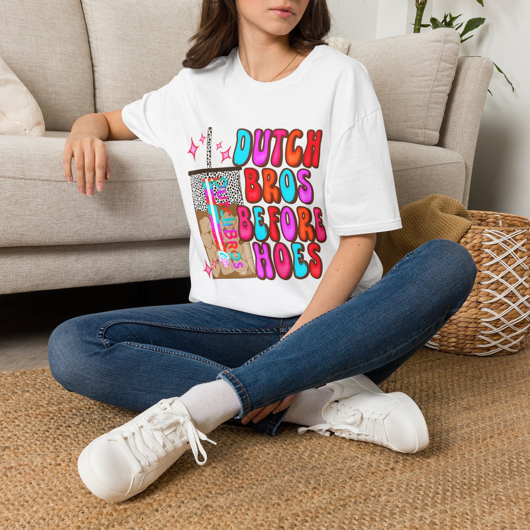 T-Shirt — 'Dutch Bros Before H*es' Retro Neon Coffee Lover Tee
