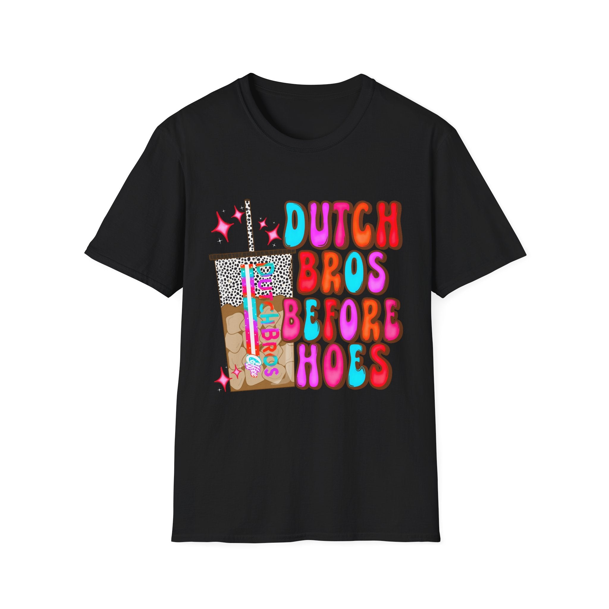 T-Shirt — 'Dutch Bros Before H*es' Retro Neon Coffee Lover Tee