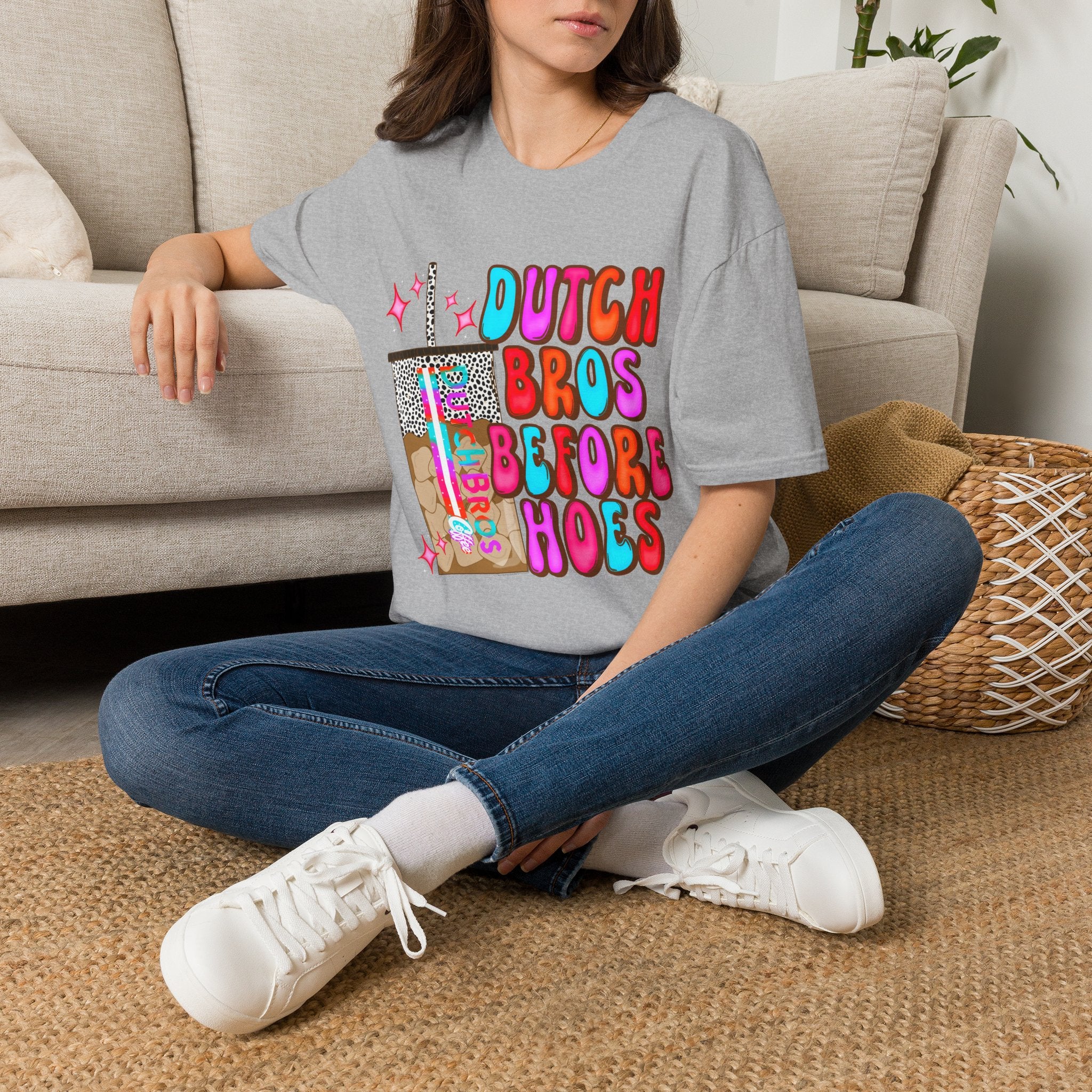 T-Shirt — 'Dutch Bros Before H*es' Retro Neon Coffee Lover Tee