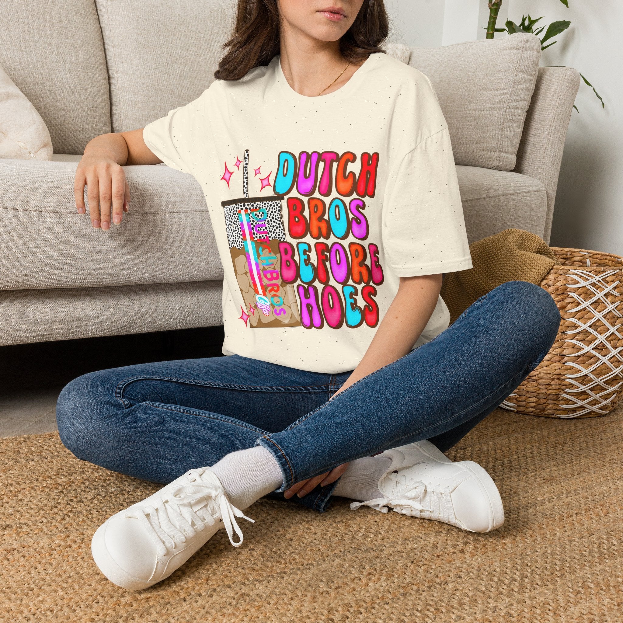 T-Shirt — 'Dutch Bros Before H*es' Retro Neon Coffee Lover Tee