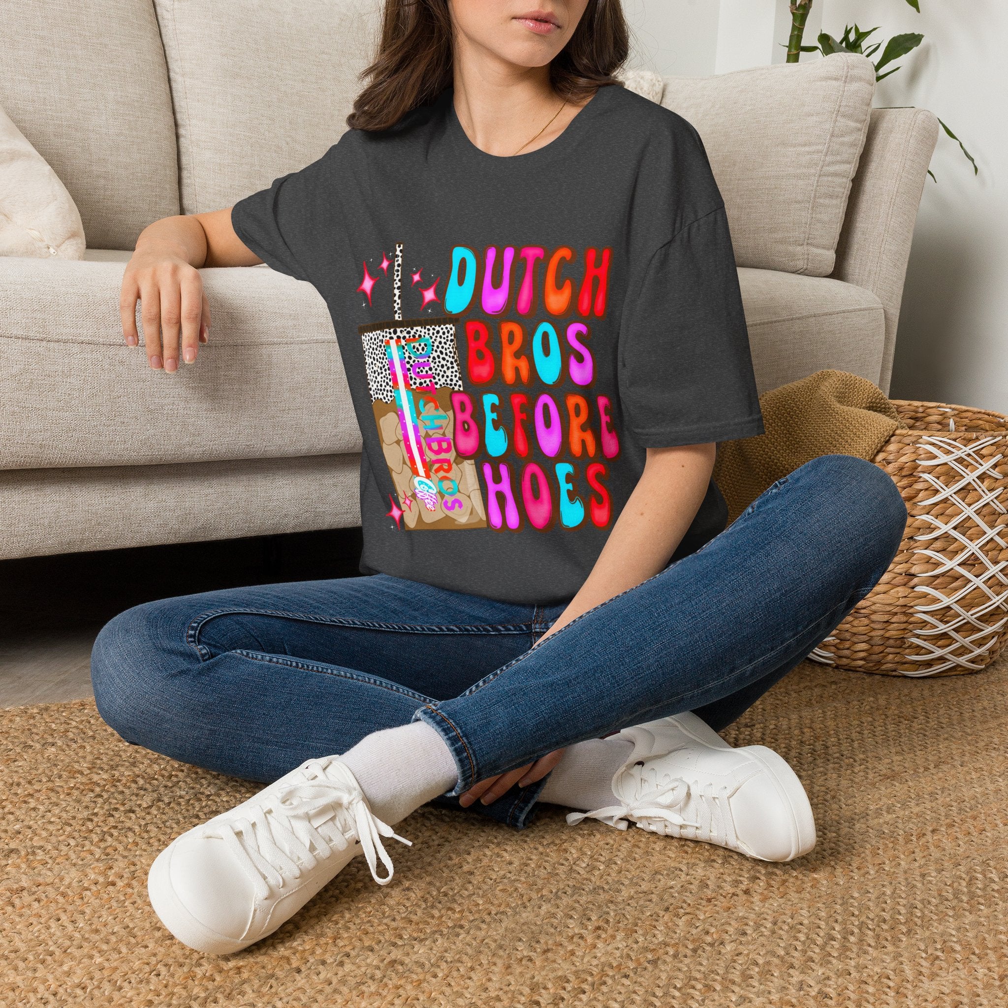 T-Shirt — 'Dutch Bros Before H*es' Retro Neon Coffee Lover Tee